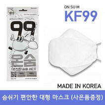 숨쉬기 편한 온숨 KF99 프리미엄 대형 마스크 화이트 300매, 단품, 단품