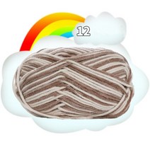 뜨개실 굵은 울 코바늘 가방 목도리 털실 50g 염색 된 다채로운 손뜨개실, 12
