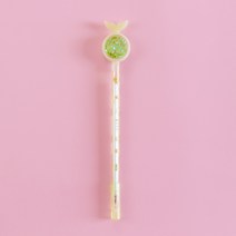 흑색매직 큐트 팬시 광채 글리터 중성펜 인싸템 머메이드 학생용 전 주사기 몸통 수성펜 1647253882, 0.38mm, 청 그린 2