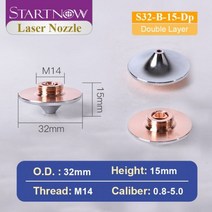 가정용용접기 CO2용접기 논가스용접기 Startnow OEM 파이버 레이저 노즐 D32mm Raytools WSX Precitec 크롬 도금 커팅 헤드 용 싱글 더블 레이어, 2.5, S32-B-15-Dp, 2.5+S32-B-15-Dp