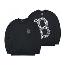 MLB 체커보드 빅로고 오버핏 맨투맨 B (블랙)