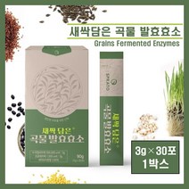 국내산 곡물 발효 효소 분말 가루 스틱 새싹보리 효소 높은 역가수치 현미 보리 치커리 식이섬유 소화효소 효소제 분해효소 복합효소 아밀라아제 프로테아제 누룽지맛 추천, 1박스, #영에버그린#새싹담은곡물발효효소(3g×30포)