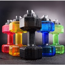 couyor 아령 물병 헬스 물병 2.2L 덤벨 식품급 플라스틱 친환경 PET, 예로우