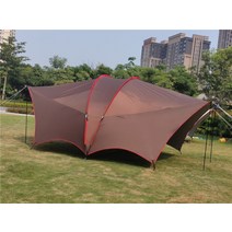터널형 타프 차박 쉘터 차 옥외 반대로 자외선 두 배 극 닫집 바닷가 차일 텐트후라이, 갈색