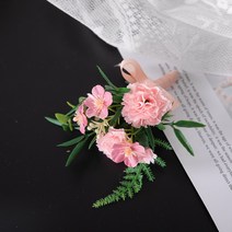 안나 카네이션 코사지 12cm_P 조화 꽃 어버이날 스승의날 선물 감사 브로치, 옐로우