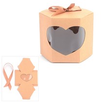 속이 보이는 리본형 선물 포장 상자 쿠키 박스, 사각 대 - 화이트