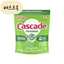 [해외] 캐스케이드 오리지널 식기세척기 세제 프레쉬 25개입 베스트몰 미국직구