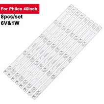TV수리 8 개/대 389mm 백라이트 LED TV Philco 40 인치 400S8605X8-A0035 6V 1W 라이트 스트립 수리 Ph40r86 Ph40r86dsgw, [01] 8pcs Philco 40inch