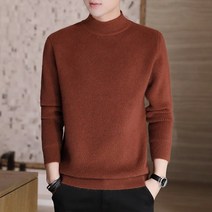 목폴라 남자 하프 터틀넥 스웨터 가을 겨울 두꺼운 한국 스타일 유행 잘 생긴 바닥 셔츠 2023 가을 새로운 니트 스웨터