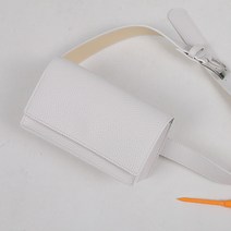 투엘라 직사각 라지 여성 골프공 파우치 벨트 가방 힙색 볼주머니, 직사각 화이트