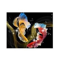 MJS 보석십자수 50 x 40 cm 캔버스형 세트 DIY, F46 - 행운잉어, 1세트