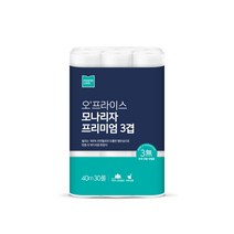 오프라이스 모나리자 프리미엄 3겹 화장지 40m*30롤, 1개