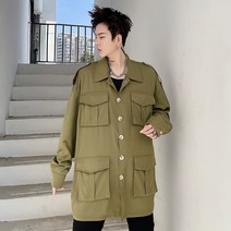 카고 포켓 견장 자켓 남자 봄 가을 얇은 재킷 아우터