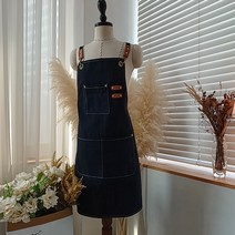 코모코모 바리스타 프리미엄 캔버스 앞치마, 다크블랙, 1개