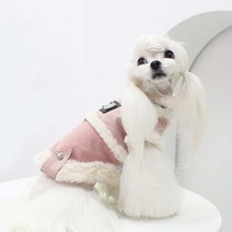 강아지 무스탕 따뜻한 겨울 옷 애견 프리미엄 의류, 베이지