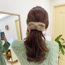 ﻿리얼 밍크 리본 집게핀 헤어자동핀 옆머리핀 3사이즈