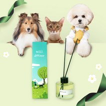위스펫 반려동물 강아지 고양이 천연 아로마 디퓨저 선물 실내방향제 리필 120ml, 허브티(스틱별도), 라탄코스터