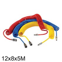 책임유통 코리아뉴매틱 우레탄코일호스 12x8x5M(커플링)책임공구