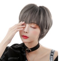 가발위드 숏 단발 투톤 스트레이트 통가발 솔리라+가발걸이1개+가발전용빗1개+가발망1개 세트상품, 투톤그레이