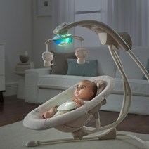 아기자동 흔들침대 미국 ingenuity 전기 아기 그네가 흔들의자를 달래요 아기가 와일드신기의 침대에서 잠을 청합니다, 04 베이지 10877돼지 선물용 가방