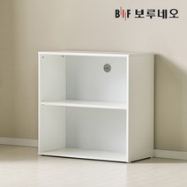 보루네오 뮤센 800 2단 오픈 거실장 슬림, 화이트 MS49