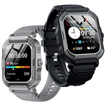 (KC 인증) 와피크 통화가능 아웃도어 스포츠시계 X10S 1.91인치 대화면 스마트워치 GPS 심박수 건강 운동시계 한글판 아이폰 안드로이드폰 호환, 블랙