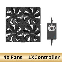 12cm 고속 대용량 3000rpm btc 마이닝 머신 션 캐비닛 12v 팬 서버 케이스 냉각 시스템 팬 키트, 4 팬 1, 나는 플러그