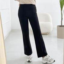 여성 밴딩 팬츠 가을 겨울 기모 세미 와이드 바지 부츠컷슬랙스 편한 정장 핀턱 오피스