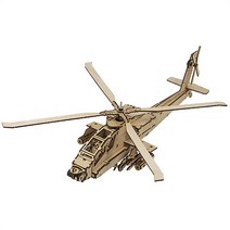 어린이 목재 입체퍼즐 - 영공방 AH-64 아파치 헬기, 단품, 단품