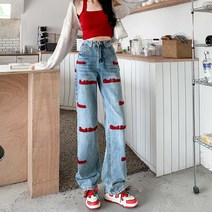 방송댄스 힙합 바지 스트리트 공연의상 가을 자수 청바지