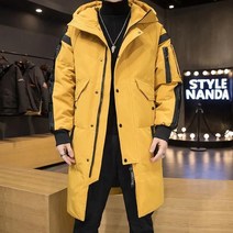 ANKRIC 두꺼운 중장 남성 패딩 겨울 화이트 오리털 코트