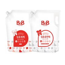 비앤비 섬유세제 1개+베르가못 유연제 1개 리필형 1800ml, 4세트