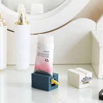 파스텔 스탠드형 사각 태엽 치약 튜브 짜개 욕실 인테리어 소품, 화이트