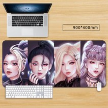 마우스 장패드 롤 리그 오브 레전드 KDA아리 큐티 캐릭터 게임 대형 마우스패드 게이밍 패드 피시 게임 굿즈, 색상-14, 80*30cm