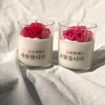 카네이션 캔들 초 향초 선물 조화, 레드 고맙습니다-릴리오브벨리아이비