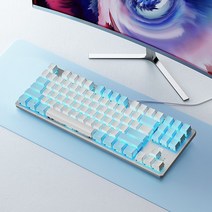 기계식 키보드 유선 87단 노트북 데스크톱 오피스 게임 전용 흑축 차축 청축, 색깔7, 하나, 하나