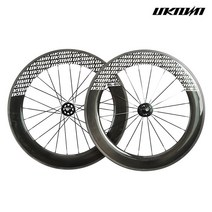 언노운 SL-80 픽시 카본 휠 80mm 앞뒤 셋트 자전거 바퀴 블랙 화이트, White Decal(Glossy)