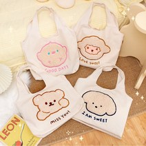 심플디자인 입체캐릭터 에코백 4종 에코토트백 데일리캔버스 가방