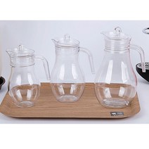 주방이지몰 PC 트라이탄 멀티포트 폴리카보네이트 투명 워터디스펜서 카페 물병 세트, 750ml