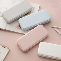 1+1 초등 플라스틱 필통 케이스 심플 대용량 필통, 화이트 2개