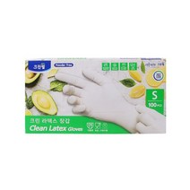 크린 라텍스 장갑 S M L 100매 일회용 장갑 의료용 수술용 실험용 요리용