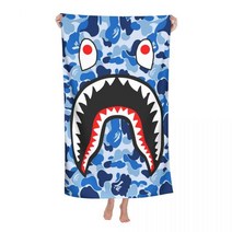 명품타올 bape shark 성인 비치 타월 빠른 건조 슈퍼 흡수 타월 담요 여행 수영, 6, 80x130cm