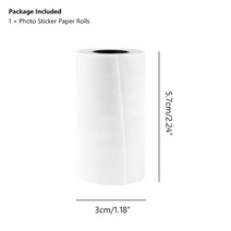 고주파실링기 Peripage Paperang 프린터 용 감열지 라벨 용지 57mm X 30 Mm 접착 스티커 인화지 블루 핑크 옐로우 1 롤, [08] Whitetranslucent