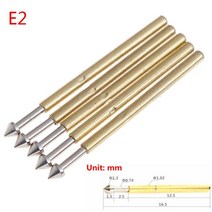 100 x p75-e2p75-e3 스프링 테스트 프로브 포고 핀 1.3mm 원추형 헤드 금도금 1.0mm 골무, e2