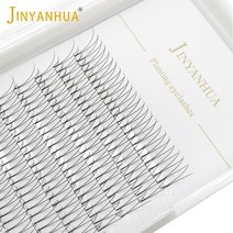 JINYANHUA 3D 소프트 내추럴 밍크 속눈썹 수제 프리메이드 볼륨 팬 연장 메이크업 팜므 인조 3 줄 12 줄, 01 0.10mm_05 12mm_02 B, 01 2D 12rows