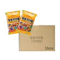 크라운제과 땅콩카라멜 120g x 20개 추억의과자 군것질 간식거리 땅콩페이스트