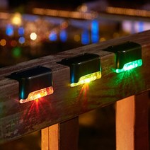 141020pcs led 태양 계단 빛 방수 야외 정원 통로 안뜰 테라스 가드 레일 단계 빛 풍경 빛, 블랙 쉘-rgb, 10개
