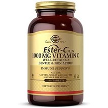 solgar ester-c 플러스 1000mg 비타민 c(아스코르브산염 복합물) 180정 - 위장에 순함 amp 비산성 - 항산화제 amp 면역 체계 지원 - 비 GMO 비건, 180카운트(1팩)