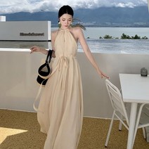 오프 숄더 베이지 나시원피스 리조트룩 해외여행 원피스