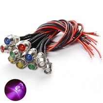JINHA DIP LED 고휘도LED ROUND 발광다이오드 8mm 3V 인디게이터, 인디_(3V_8파이)보라_5개